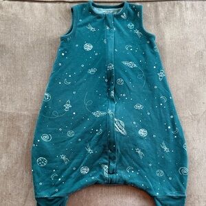 Woolino 4 Season Baby Sleep Sack WITH LEGS - 6-18 Month, Green Space Print